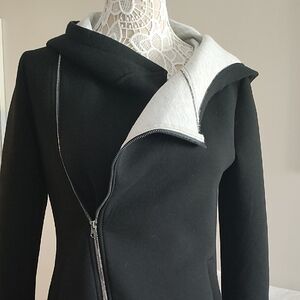 Stylish Black Asymmetrical Zip Jacket